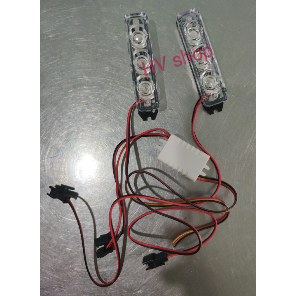 Cặp đèn chớp xanh đỏ H2 xe máy 12V