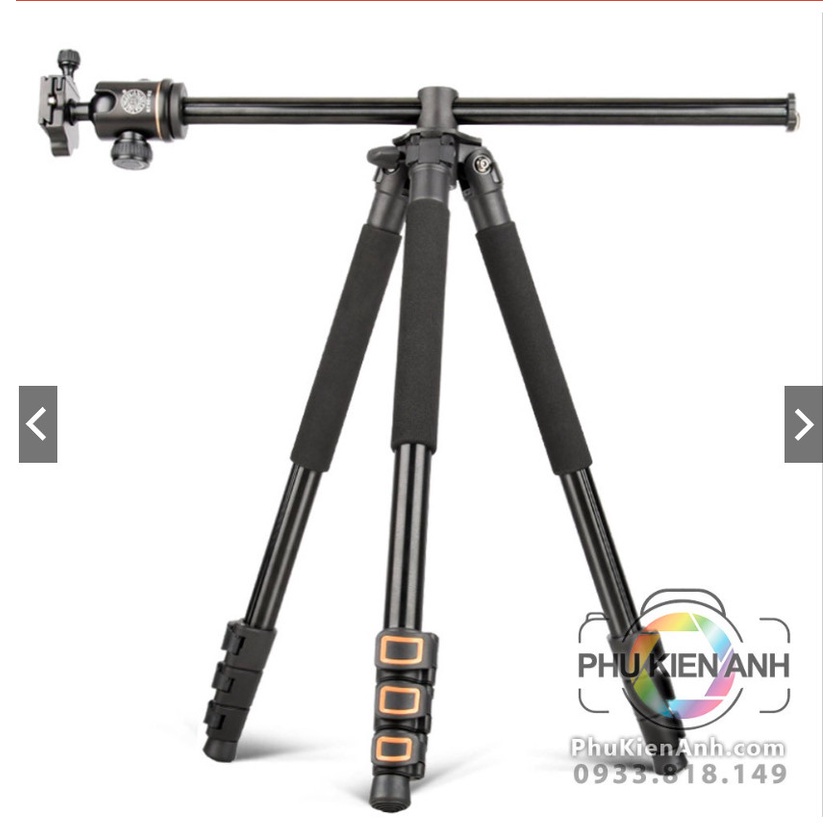 Tripod Beike Q999H , Q289H có trục trượt ngang để chụp sản phẩm, quay phim, có mono tripod