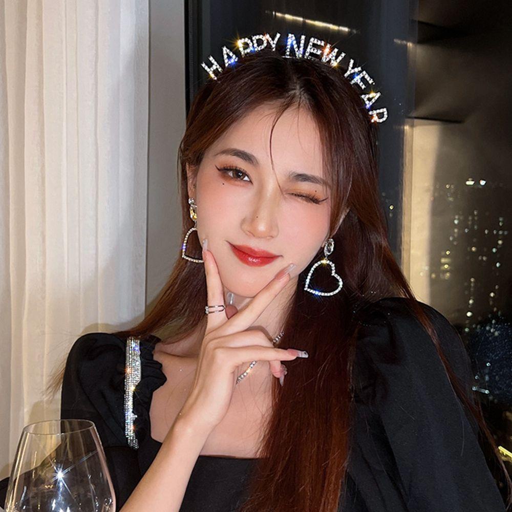 Băng Đô Cài Tóc In Chữ HAPPY New Year Phong Cách Hàn Quốc Sang Trọng