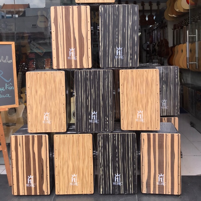 Trống cajon ht music gỗ cao cấp có nút vặn điều chỉnh