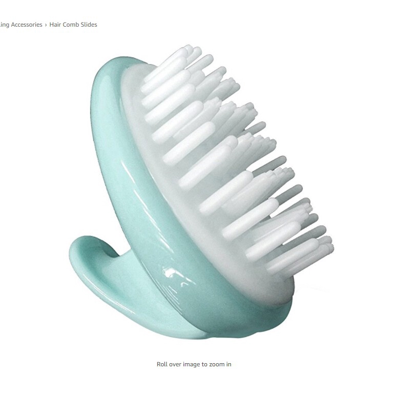 [Hàng mới về] Bàn chải mát xa da đầu bằng silicon mềm mại màu xanh lá cây