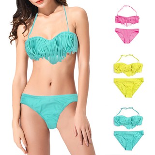 Bikini Tua Rua Màu Trơn Cho Bé Gái