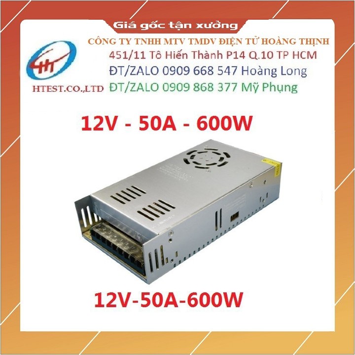 [Mã 229ELSALE hoàn 7% đơn 300K] Nguồn Tổ Ong 12V 50A Dùng Cho Đèn Led, Camera