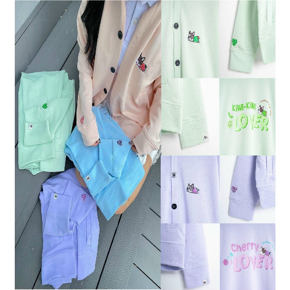 Áo Khoác Nỉ Bông Cardigan Logo Thêu Hình Nút Gài Nam Nữ PUPPY LAZY | WebRaoVat - webraovat.net.vn