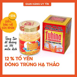 Nước yến sào FUHINA 70ml, 12 % Yến và Đông Trùng Hạ Thảo, tăng cường sinh lực và phục hồi sức khỏe
