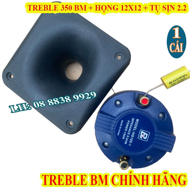 LOA TREBLE KÈN BM 350 NHẤP KHẨU CHÍNH HÃNG + HỌNG 12X12 + TỤ 2.2MF - GIÁ 1 LOA