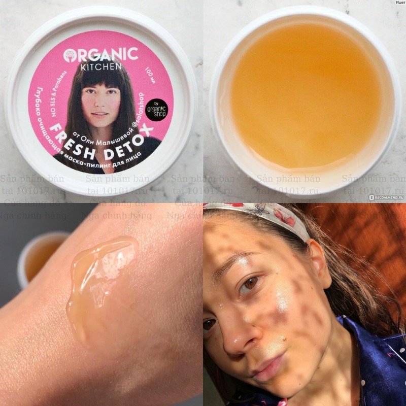 Mặt nạ peeling AHA BHA detox làm sạch sâu, thu nhỏ lỗ chân lông & dưỡng sáng da Organic Kitchen Fresh Detox 100ml