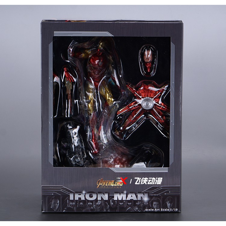 Mô hình tượng Iron man Mark 85 mk 85 + Vợ Pepper giáp Rescue, Vợ chồng Iron man trong Endgame