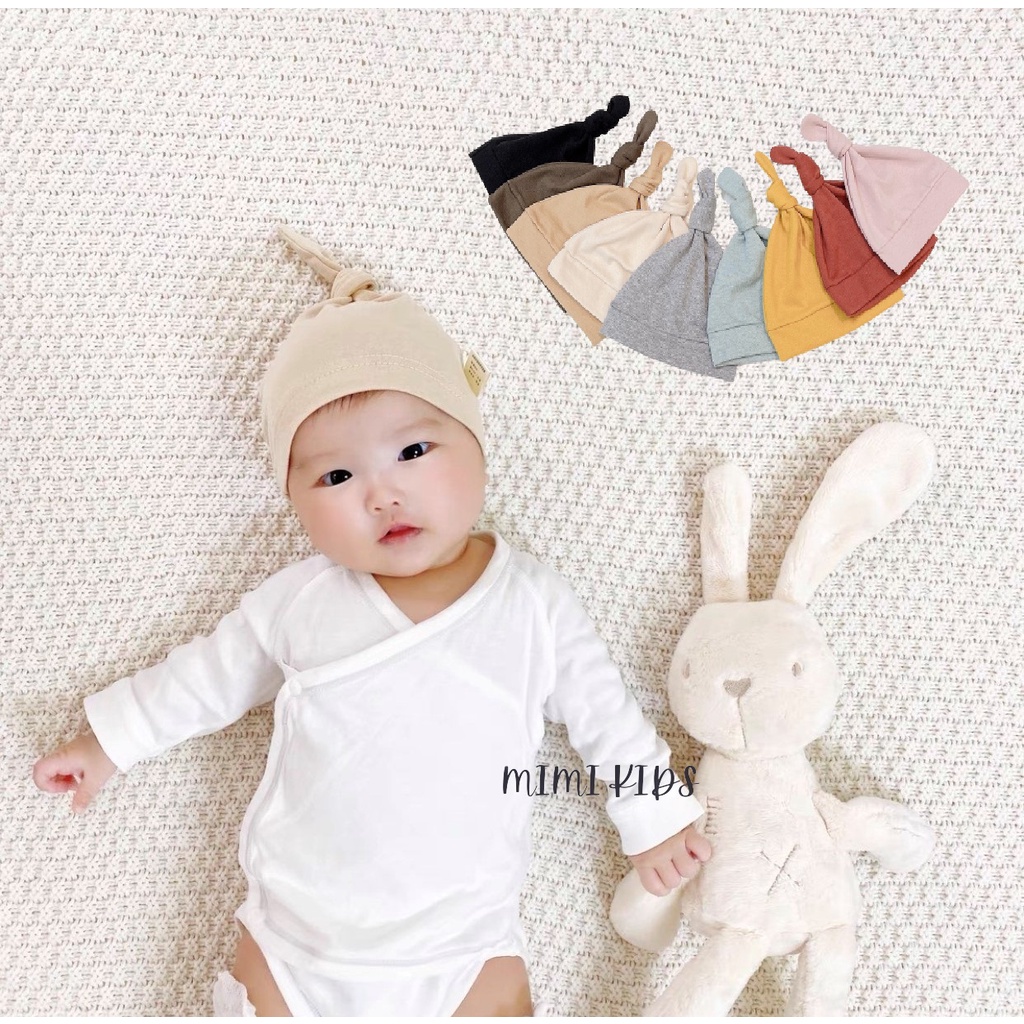 Mũ nón Cotton thắt nút đáng yêu cho bé Mimi Kids (0-12m) MD25