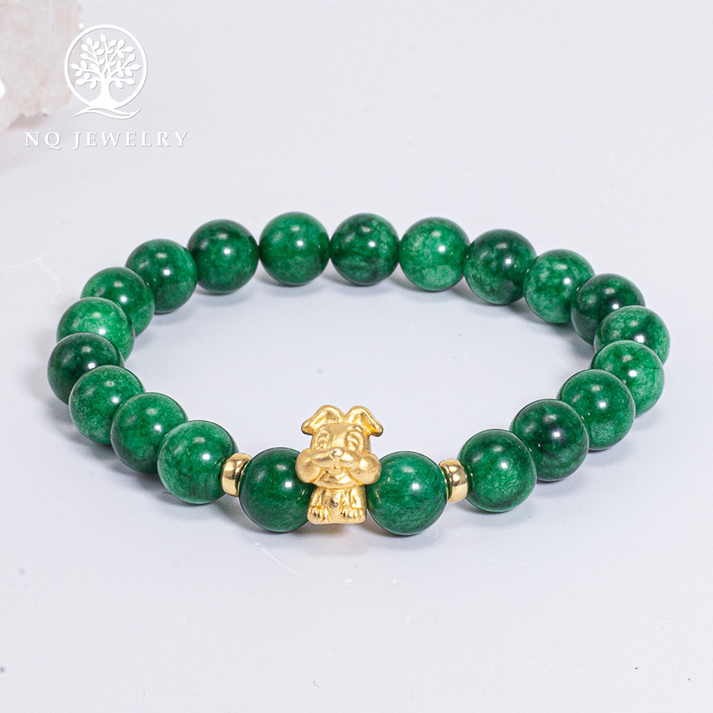 Vòng tay xanh lá charm 12 con giáp - NQ Jewelry