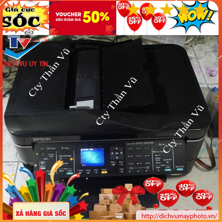 Máy in phun màu cũ đa năng Epson ME office 960 WFD in đen trắng in màu photocopy scan in wifi | BigBuy360 - bigbuy360.vn