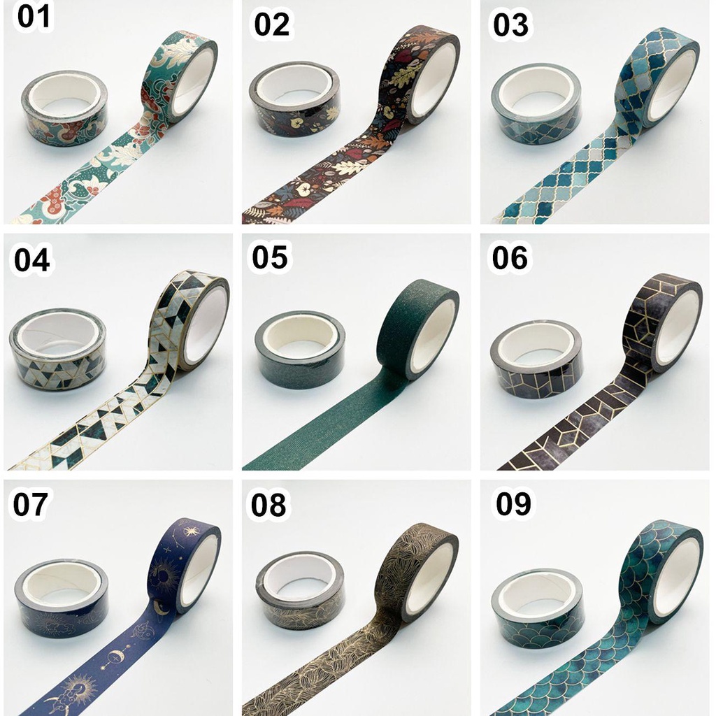 RAINBOW Scrapbooking Washi Tape DIY Craft Decorative Stickers Bronze Gift Wrapping Retro Style Planners Classic Vintage Geometry