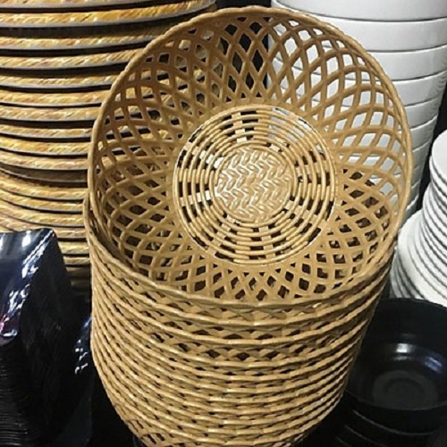 [Giá sỉ] Combo 10 rổ nhựa mây tròn Hàn Quốc loại 1 dày rặn bền đẹp dễ vệ sinh - Rổ đựng rau thơm/Rổ 