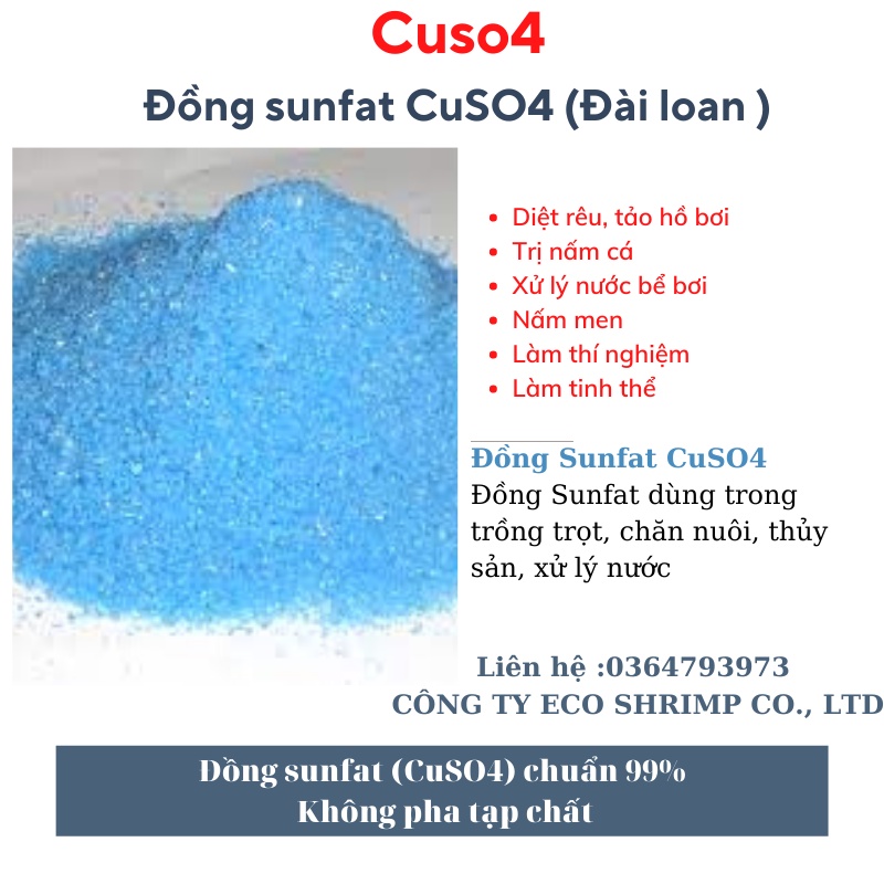 5Kg Hóa chất Đồng Sunfat CuSO4 diệt rêu, tảo hồ bơi - Đồng Sunfat dùng trong trồng trọt, chăn nuôi, thủy sản, xử lý nước