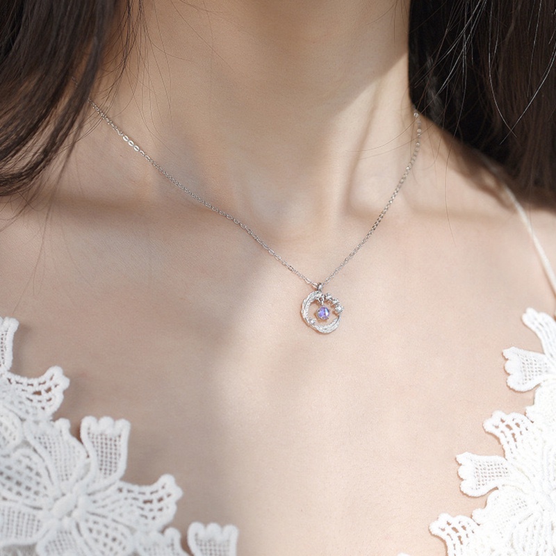 Vòng cổ Mặt Hình Ngôi Sao / Mặt Trăng / Lông Vũ Nhẹ Nhàng Không Phai Màu Đơn Giản Cho Nữ Sinh Y