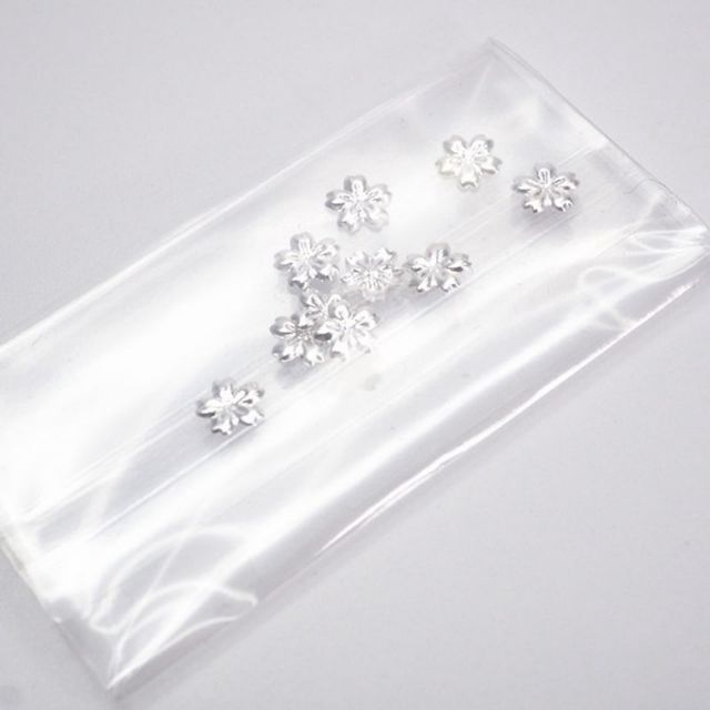 50pcs Hoa anh đào màu kim loại vàng, bạc trắng trí móng tay, Resin