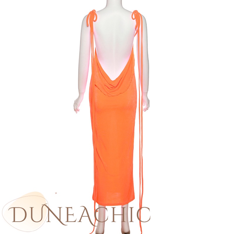 DUNEA Đầm Nữ Hai Dây Hở Lưng Quyến Rũ