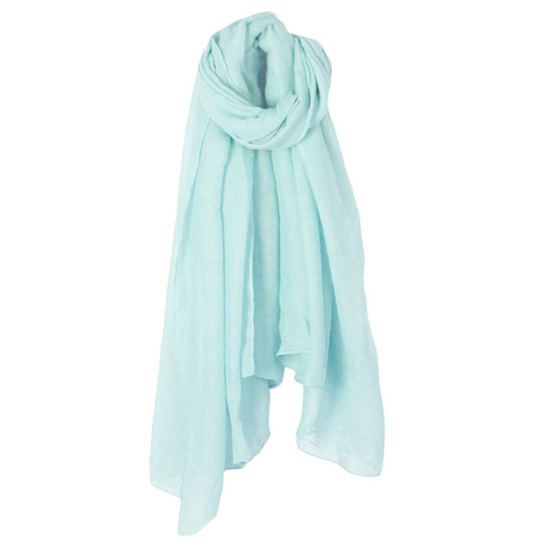 Khăn Choàng Cổ Dài Bằng Cotton Lanh Gọn Nhẹ Màu Trơn Thời Trang Cho Nam Và Nữ