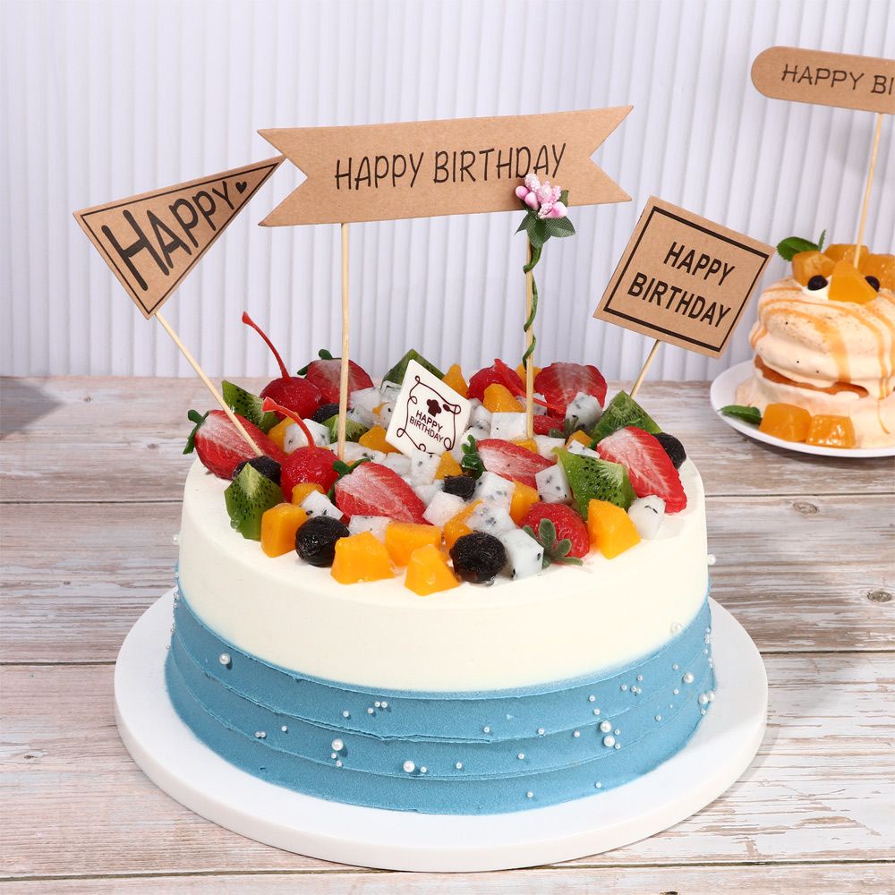 Set 6 Thẻ Giấy Trang Trí Bánh Kem Sinh Nhật DIY