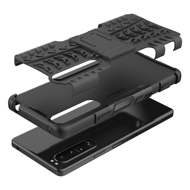 Ốp Điện Thoại PC + TPU Mềm Chống Sốc Có Giá Đứng Cho Sony Xperia 1 II III IV