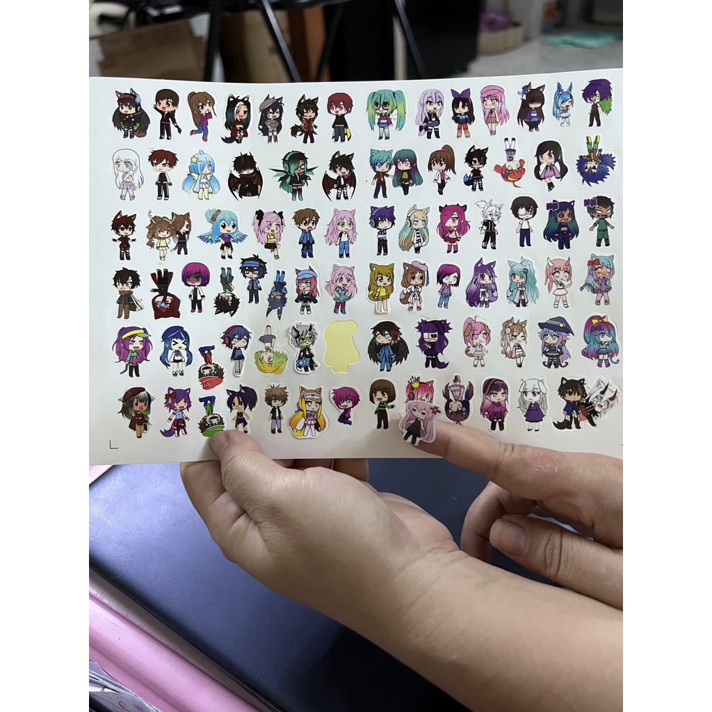 Bộ 50 miếng dán mini trang trí game Gacha Life siêu hot