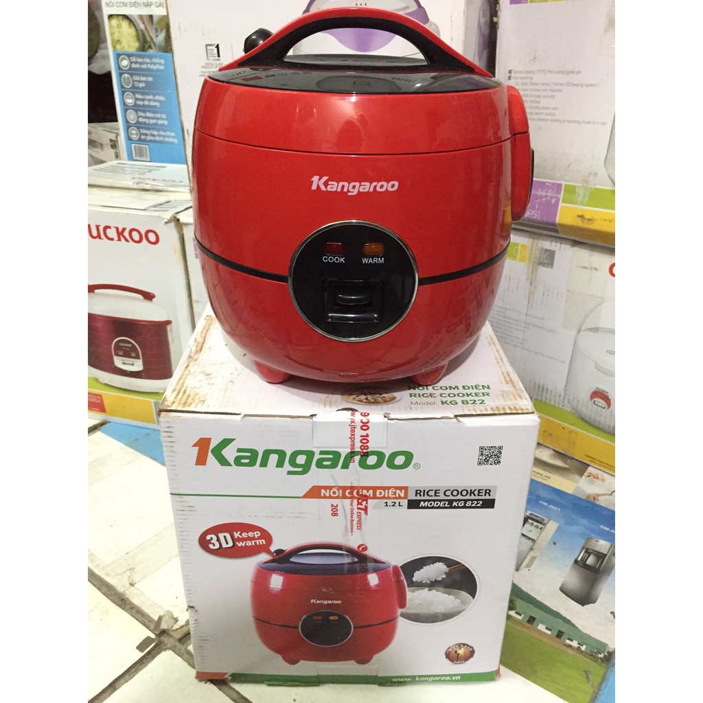 [Mã ELHADEV giảm 4% đơn 300K] Nồi cơm điện 1.2 Kangaroo KG822 – Màu đỏ sang trọng – Bảo Hành Chính Hãng 12 tháng