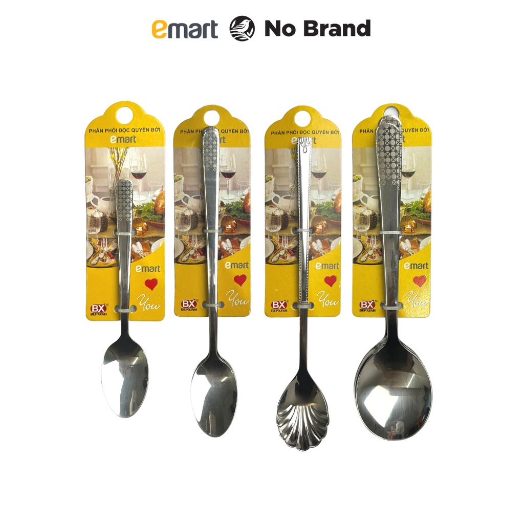 Lô 2 Muỗng Ăn Inox Nhiều Kiểu - Emart VN