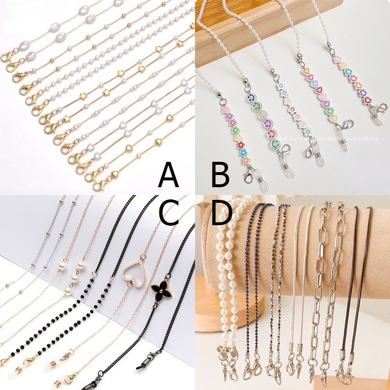 Dây Đeo Cổ Kiêm Mặt Nạ Mắt Đính Hạt Ngọc Trai Chống Thất Lạc Tiện Dụng