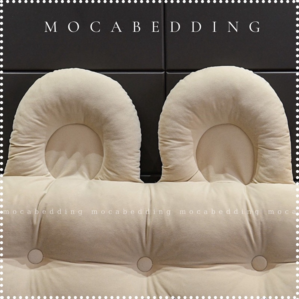 Gối Tựa Đầu Giường Mẫu Mới Tai Gấu 1m5/1m8 Chuẩn 3 Lớp - Moca Bedding