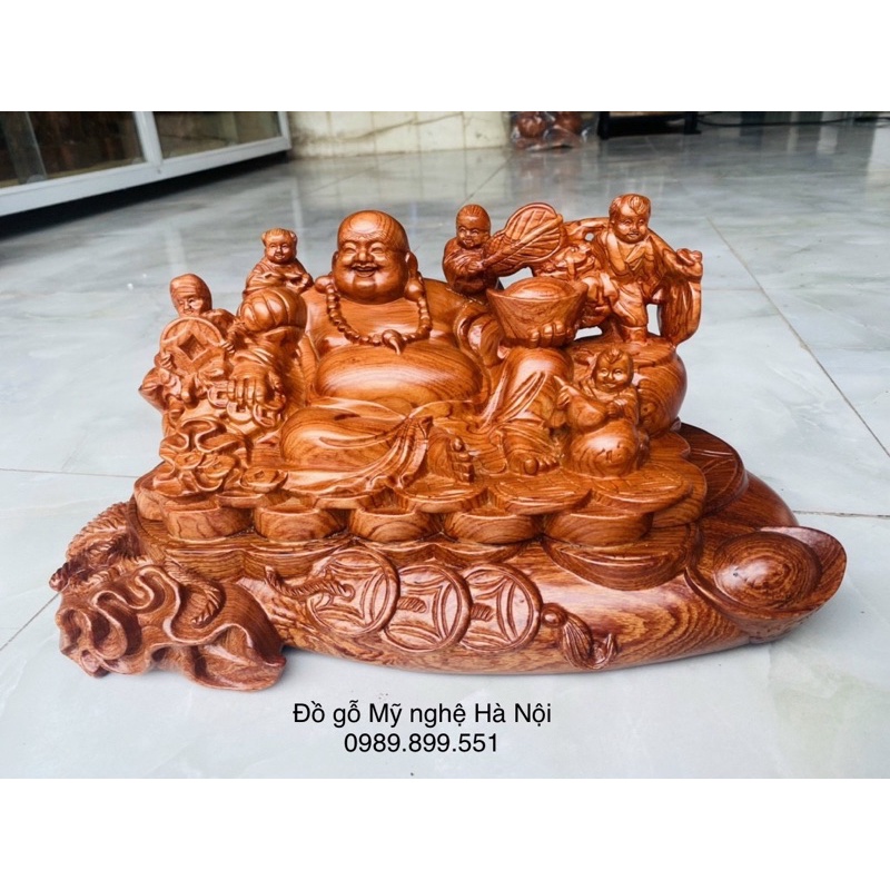 Tượng Phật di lặc ngũ phúc gỗ hương 40 cm