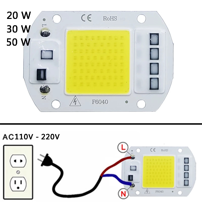 Chip đèn Led Cob 20w 30w 50w 110v 220v 