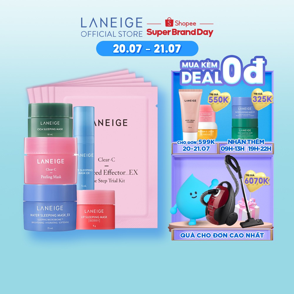 Bộ sản phẩm top mặt nạ làm sạch & làm đẹp từ trong giấc ngủ LANEIGE Sleeping Mask & Clear-C | BigBuy360 - bigbuy360.vn