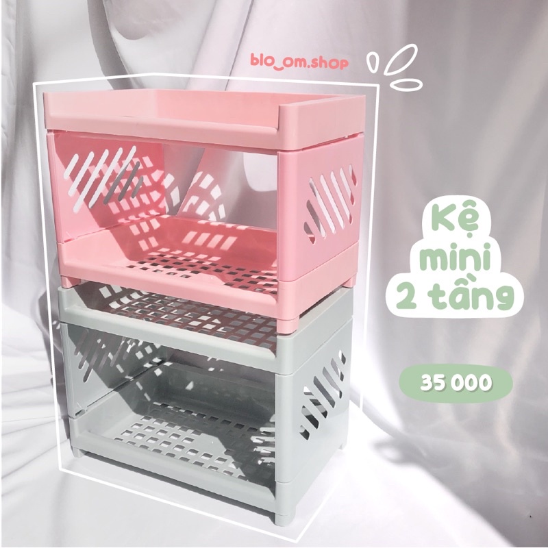 Kệ mini 2 tầng để bàn trang trí bàn học