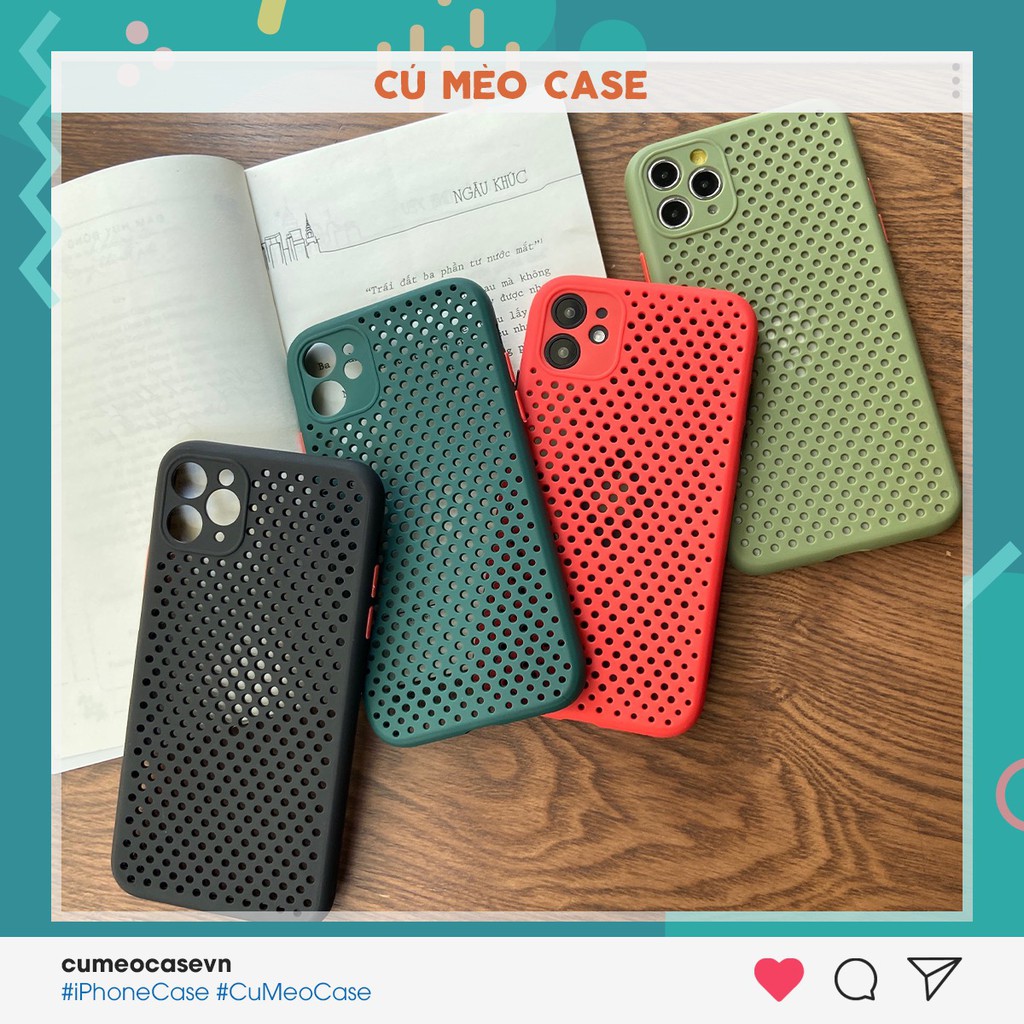 Ốp tản nhiệt chất liệu silicon dẻo iPhone 7 8 7 Plus 8 Plus X Xs Xr XsMax iPhone 11 11 Pro 11 Promax Cú Mèo Case