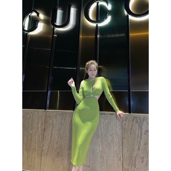 -larosa.clothing- ĐẦM BODY TAY DÀI KHOÉT EO CHẤT GÂN TRANG PHỤC DỰ TIỆC