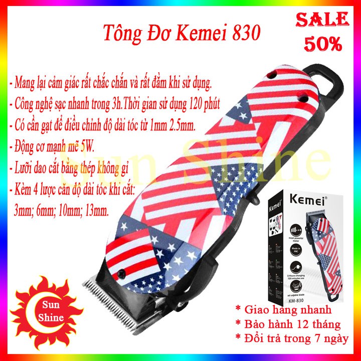 Tăng Đơ Cắt Tóc Chính Hãng Kemei Km-830 ⚡️𝐅𝐑𝐄𝐄 𝐒𝐇𝐈𝐏⚡️ Máy Cắt Tóc Chuyên Nghiệp