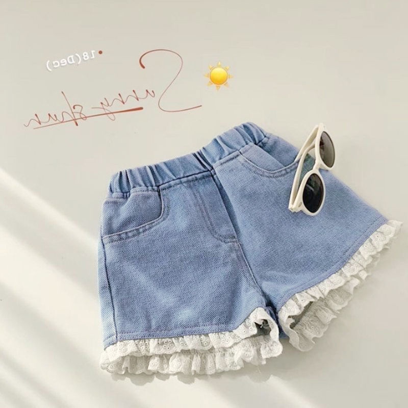 Quần Short Denim Thời Trang Mùa Hè Dành Cho Bé Gái
