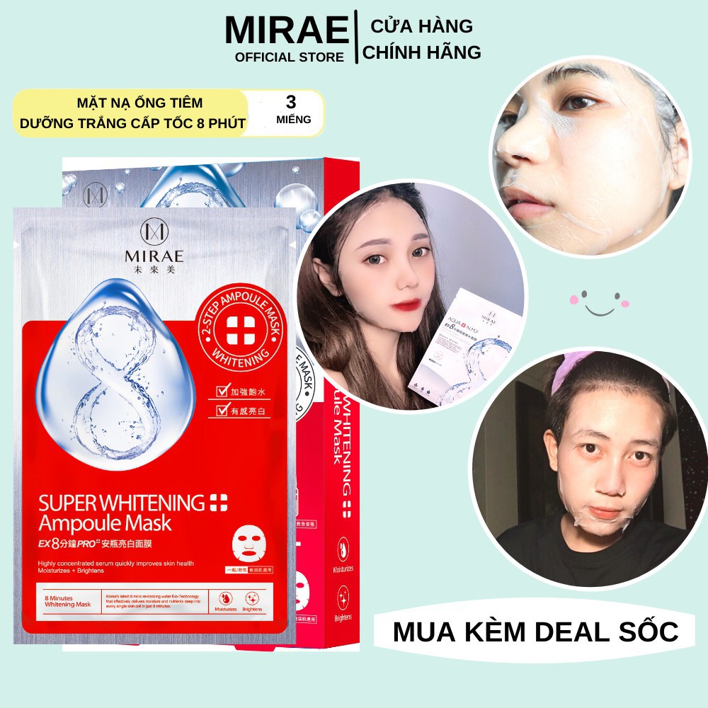 Mặt Nạ Dưỡng Trắng MIRAE EX8 Phút Làm Mờ Thâm, Cung Cấp Độ Ẩm Mặt Nạ Ống Tiêm Dưỡng Trắng Cấp Tốc 1.5ml/ống, 20ml/miếng | BigBuy360 - bigbuy360.vn