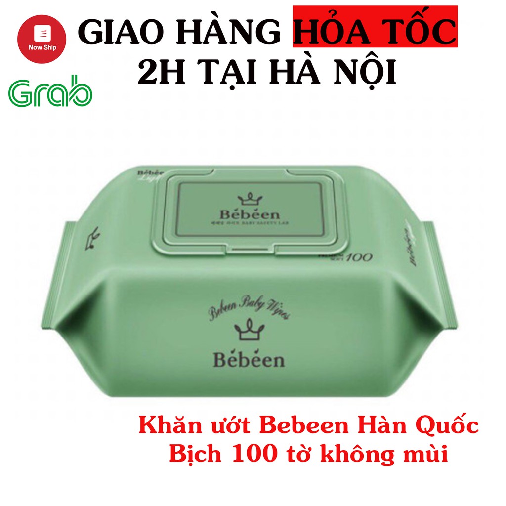 Khăn giấy ướt Bebeen Light nội địa Hàn bịch 100 tờ không mùi an toàn cho trẻ sơ sinh