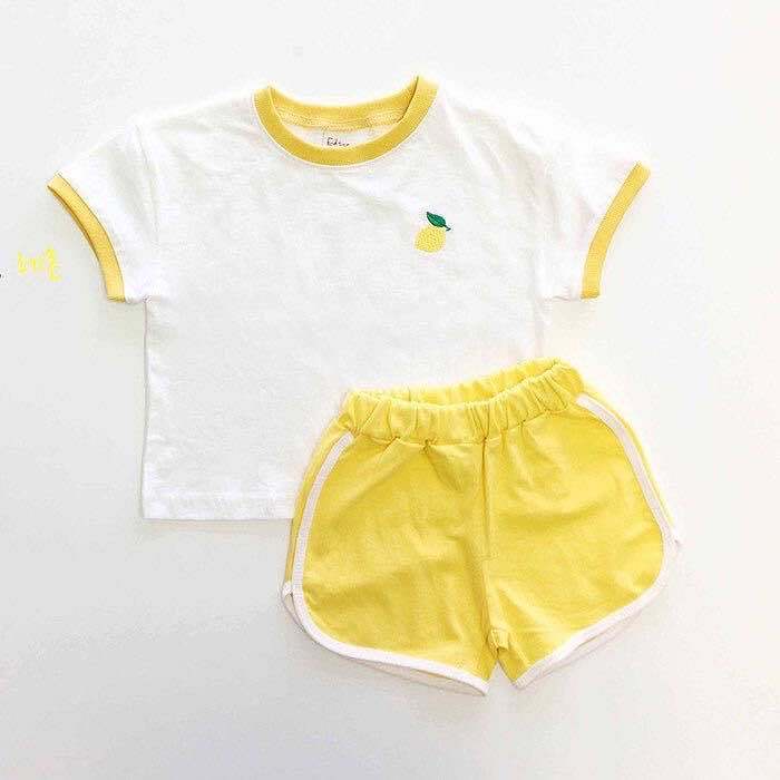 Set Đồ Thể Thao Ngắn Tay Phong Cách Hàn Quốc Dành Cho Bé Gái