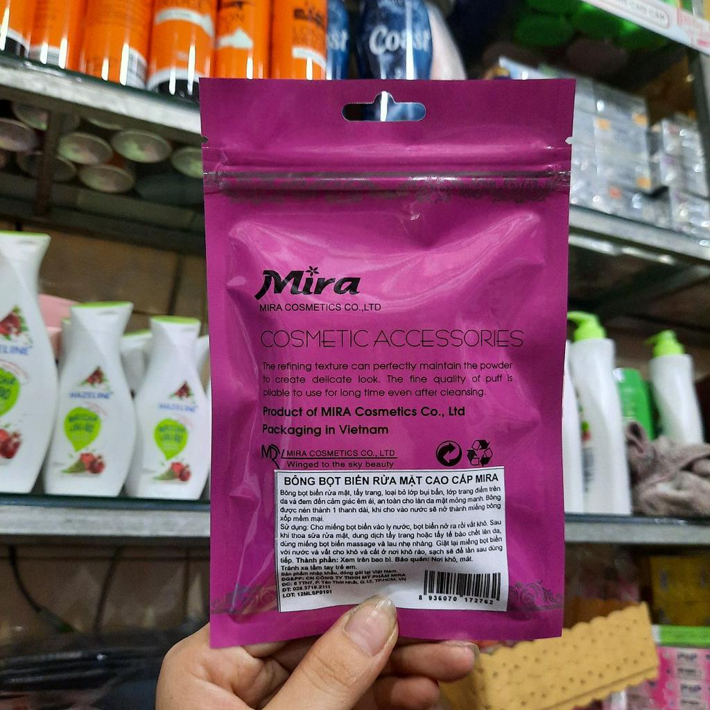 Bông Bọt Biển Rửa Mặt Cao Cấp Hàn Quốc Mira (6 miếng)