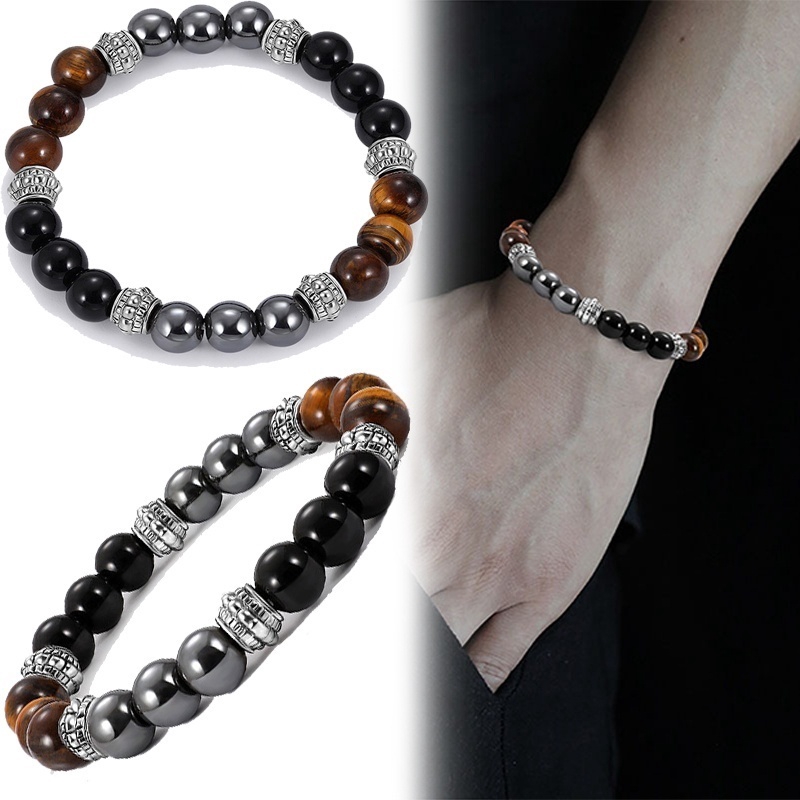 Vòng đeo tay từ tính bằng đá pha lê tự nhiên hỗ trợ giảm cân/ chăm sóc sức khỏe