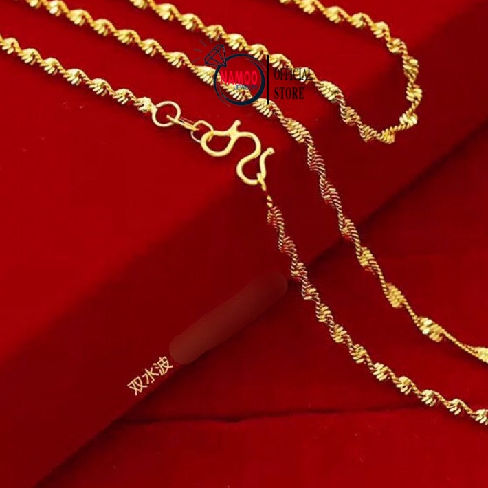 Dây Xoắn Mạ Vàng Nữ, Dây CHuyền Trơn Nữ V001 Namoo Jewelry