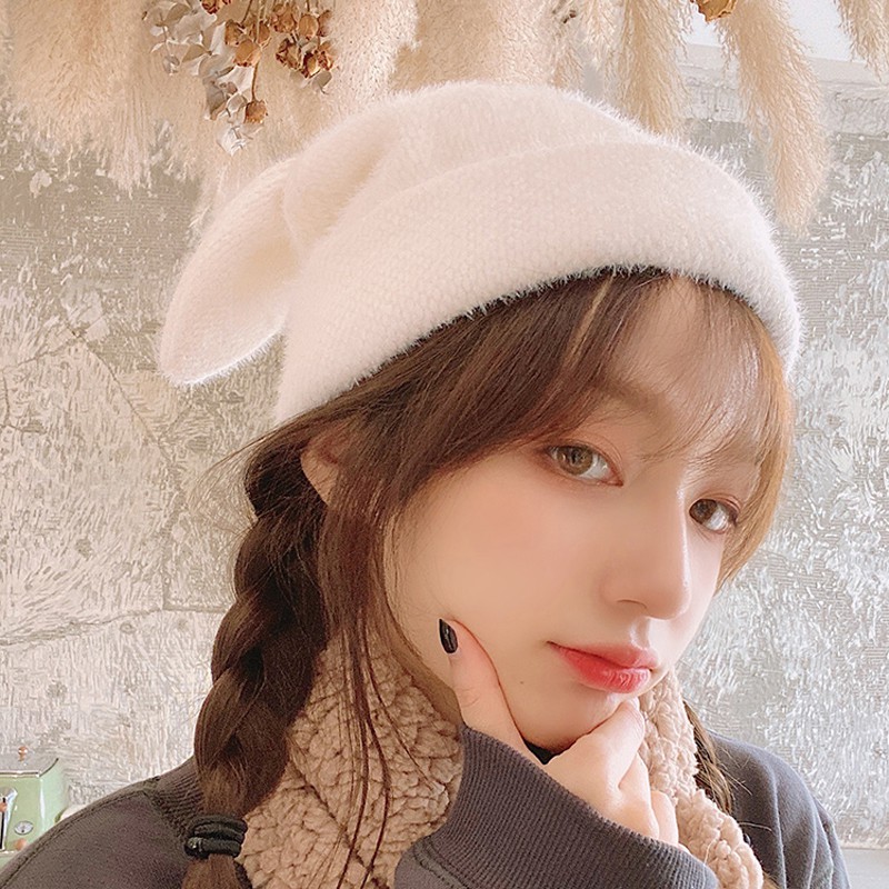 Nón đội có tai thỏ đáng yêu ấm áp