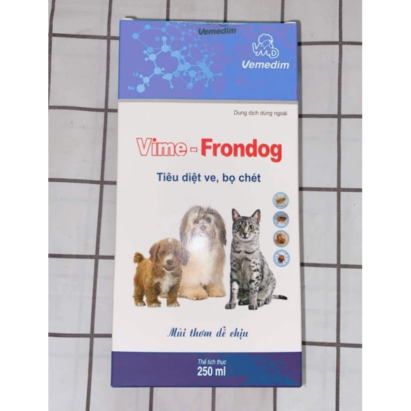 Bình Xịt Ve Rận Bọ Chét Chó Mèo An Toàn Hiệu Quả Cho Cả Chó Mèo Mang Thai Vime Frondog 250ml