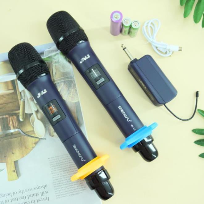 Bộ 2 Microphone không dây W 15 JVJ đa năng cao cấp