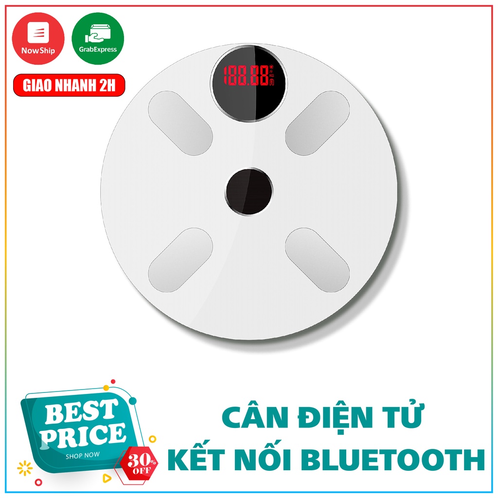 RẺ NHẤT THỊ TRƯỜNGCân Điện Tử Kết Nối Bluetooth Tròn Đo Chỉ Số Sức Khỏe Sạc Pin Siêu Bền (Lucio Store)