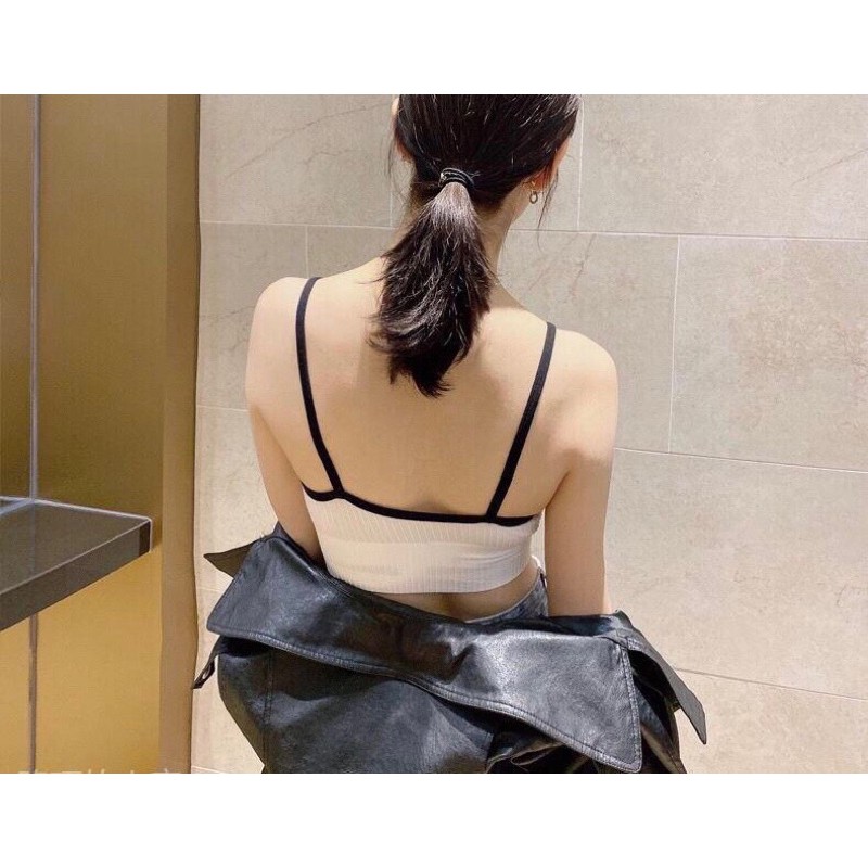 Áo Bra VIền Đen, Tập Thể Thao Nữ Gân Tăm Sexy 808