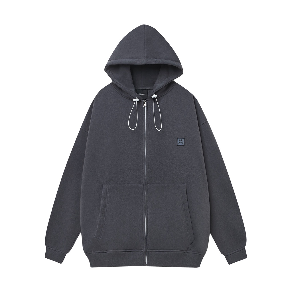 HOODIE FULLZIP "STORY" SOLID GRAY