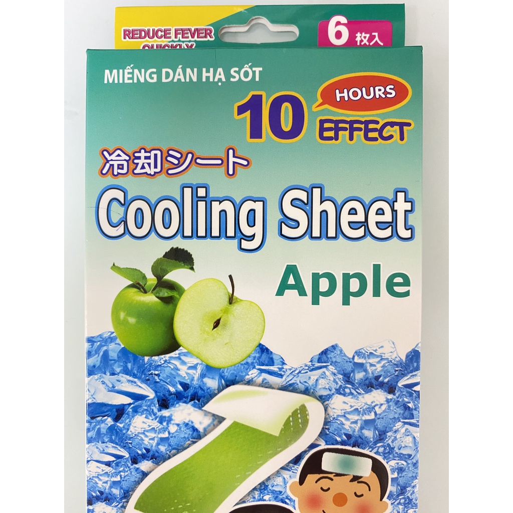 Miếng dán hạ sốt nhanh cho bé từ sơ sinh.Miếng dán Cooling sheet hương táo.anthaomoc